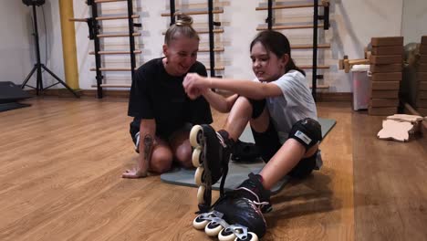 roller skating lesson with instructor