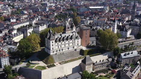 pau castle aerial view sunny day france boulevard des pyrénées royal garden