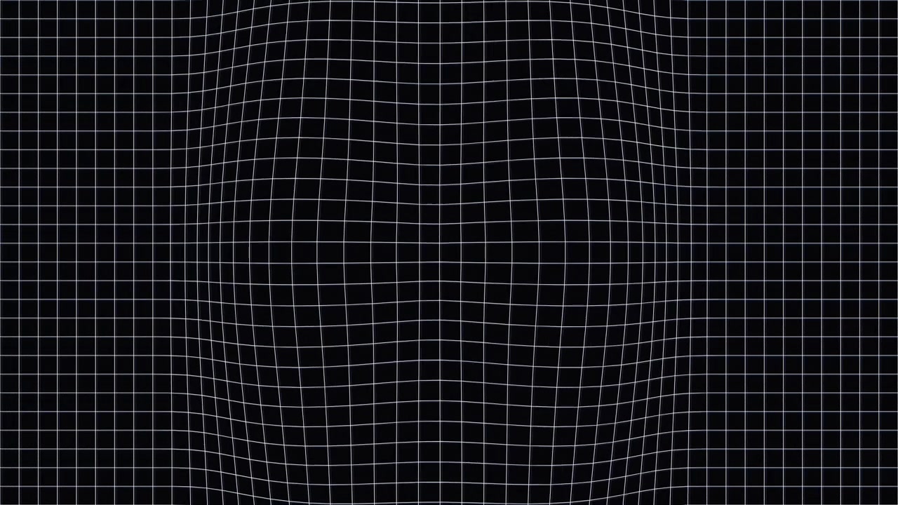 Abstract Motion Graphic of a Distorting White Grid on Black Background