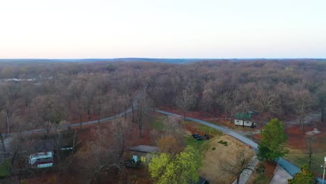 Middle-Of-Nowhere-Remote-Village-Houses-and-Backroads-Surrounded-By-Dense-Woods