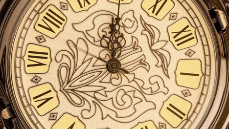 spiral clock track of time. antique clock dial close-up. vintage pocket watch.