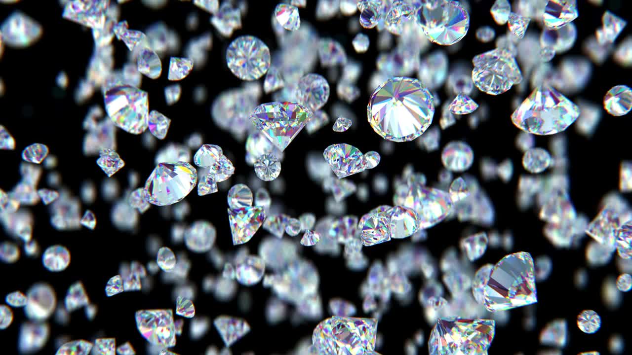낙하하는 럭셔리 다이아몬드 느린 동작 4k에서 루프 가능한 배경