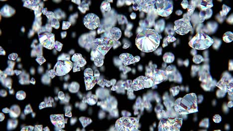 falling luxury diamonds loop-able background in slow motion 4k