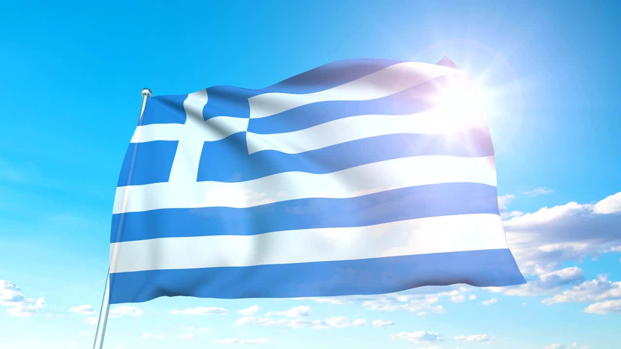 구름이 가득한 하늘을 배경으로 직물 구조로 된 그리스의 발 (loopable)