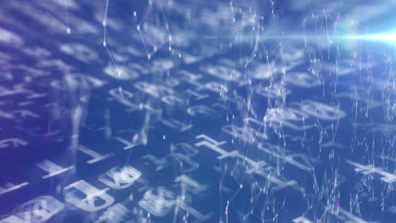 Animation of binary coding numbers changing over networks of connections