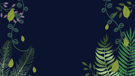 animation of plants over dark blue background