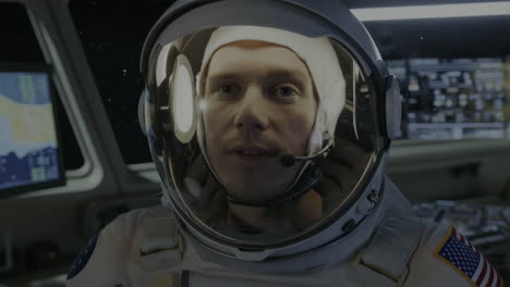 astronaut in a spacecraft cockpit