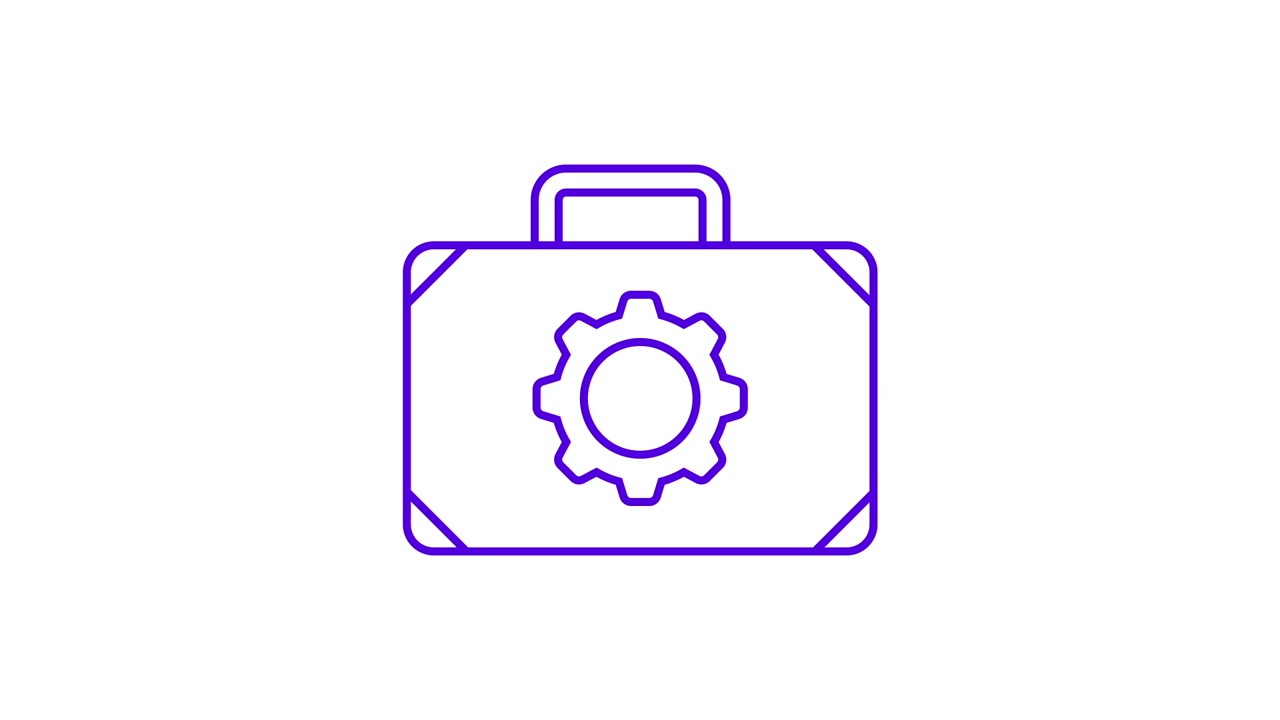 Animated Briefcase with Rotating Gear Icon