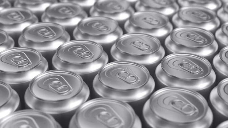 Many Aluminum Metal Soda Cans. 3d Animation Render, infinite loop