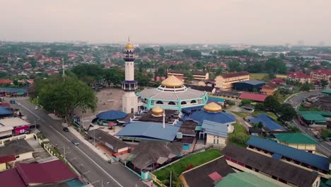 mosque aerial view in johor bahru, malaysia