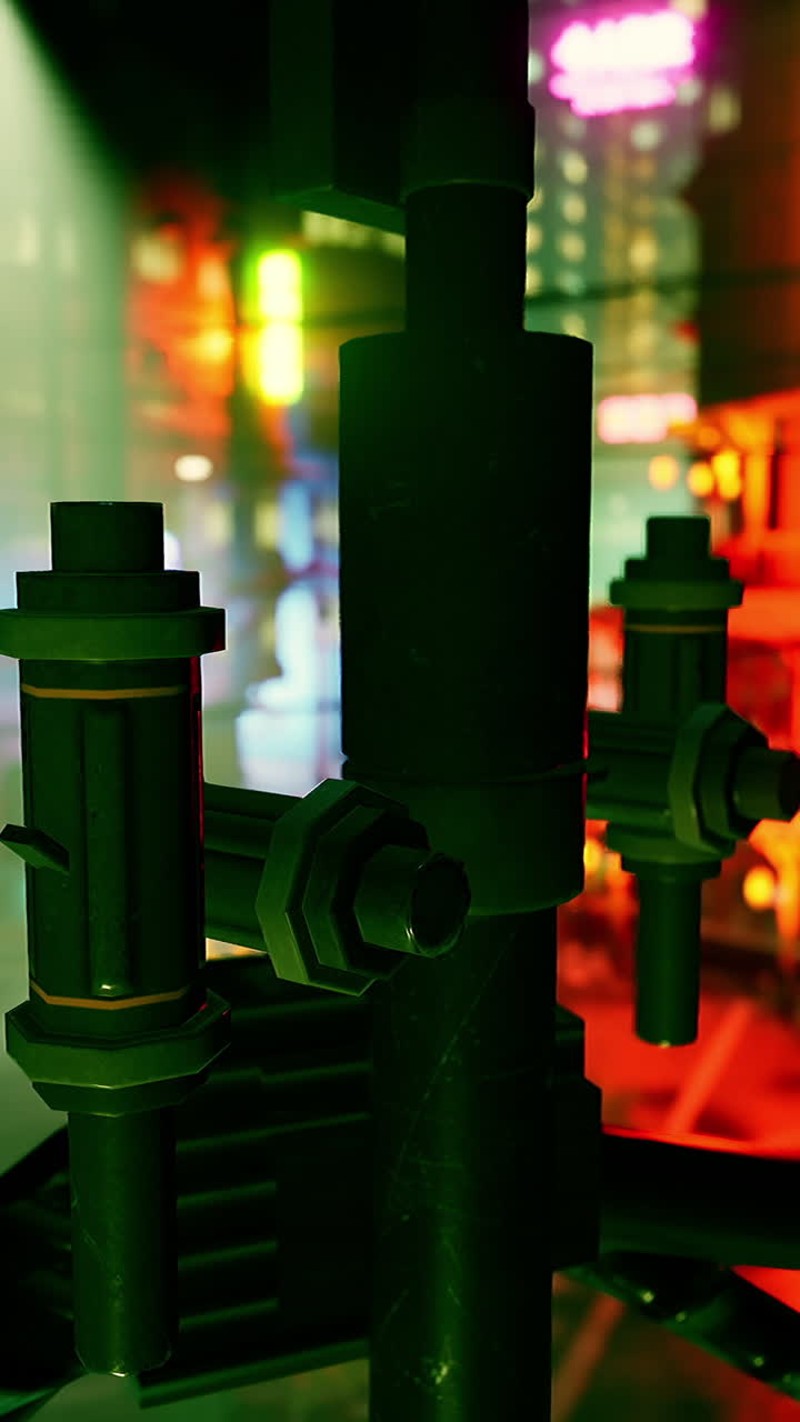 미래의 사이버 크 산업 기계 클로즈업