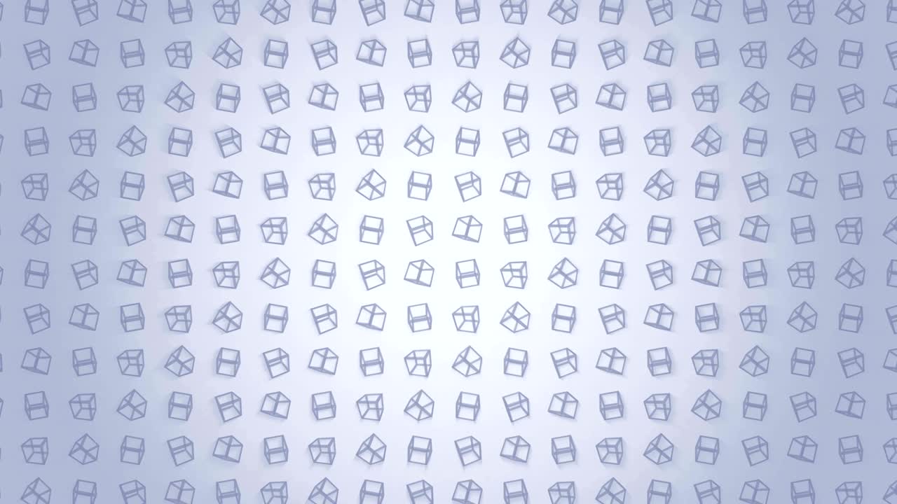 Geometric cube pattern. Cube dancing. Business symbol loop animation. Business network design.