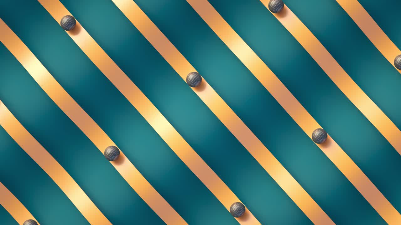 A loopable 3d render animation of balls sliding, top view
