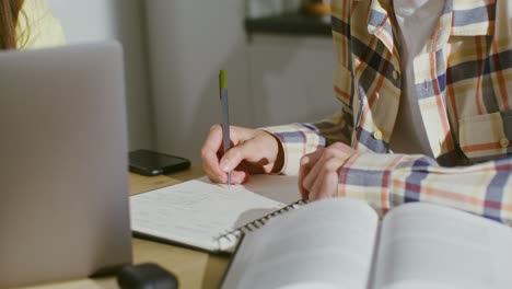 student studying at home