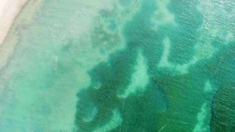 cenital aerial shot of combate beach in cabo rojo puerto rico before hurricane maria.