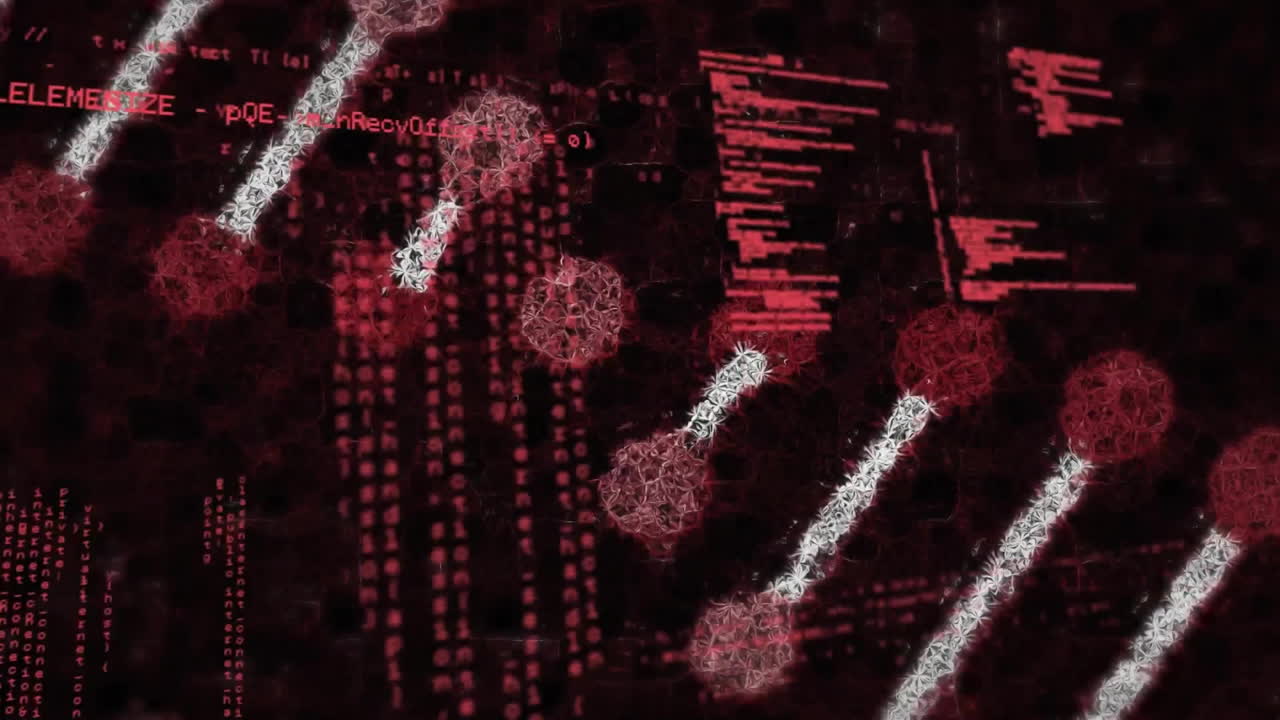 dna 가닥의 애니메이션과 데이터 처리