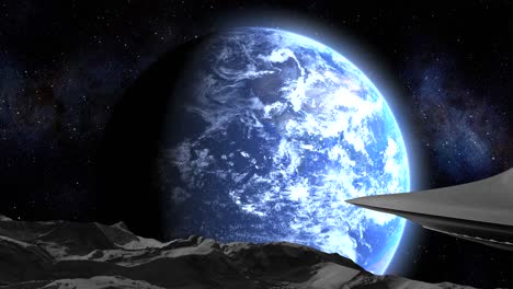 ovnis sobre la tierra y la luna