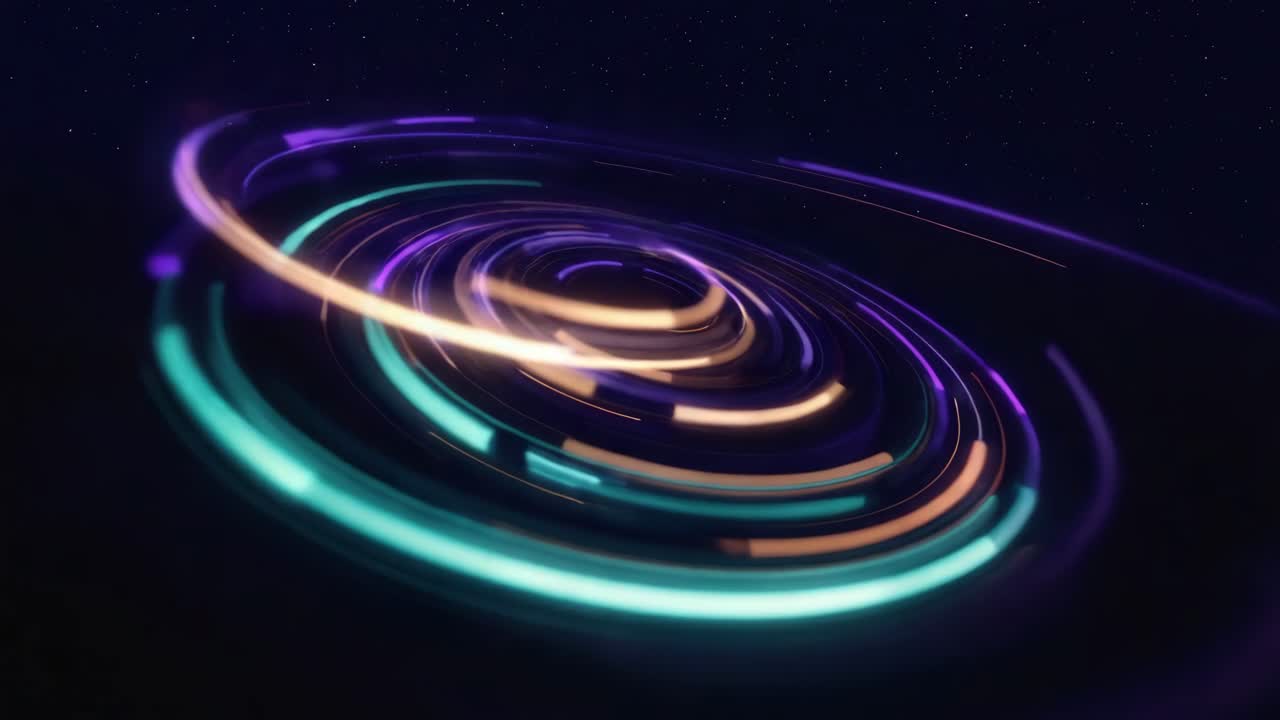 Abstrakte futuristiske glødende spiraler