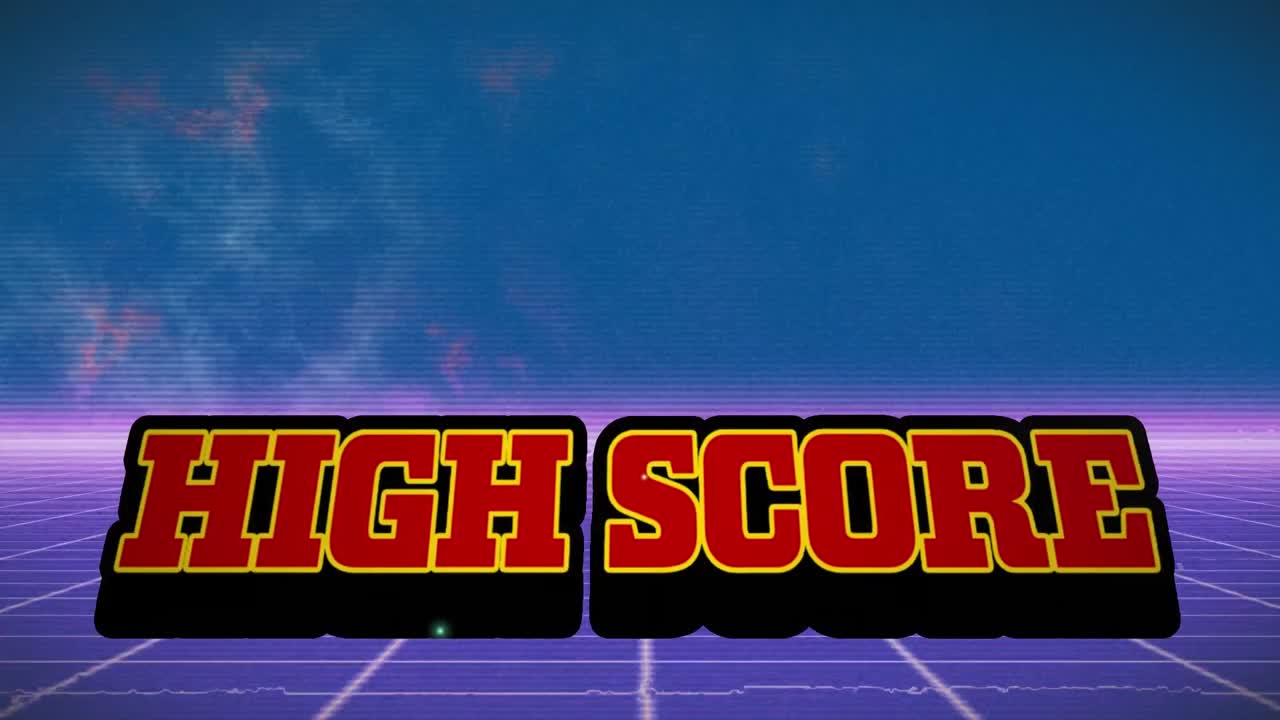 파란색과 보라색 공간에서 선으로 높은 점수의 애니메이션