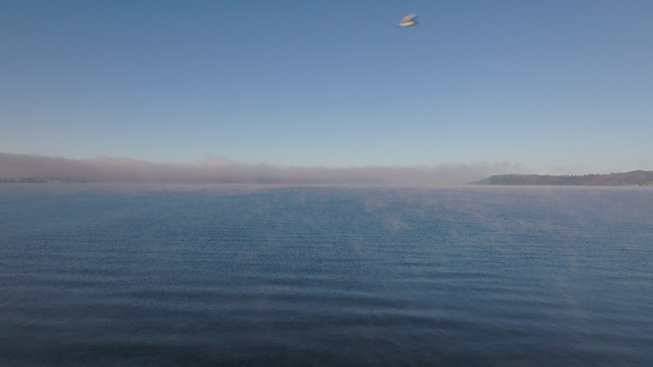 Calm Lake with Fog on a Clear Morning