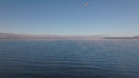 Calm Lake with Fog on a Clear Morning