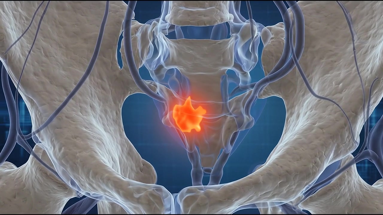 Animazione medica 3D dell'anatomia pelvica umana e del dolore