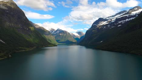 lovatnet lake beautiful nature norway.