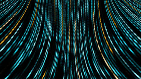 Animation-of-blue-and-yellow-dotted-light-trails-moving-in-hypnotic-motion-on-seamless-loop