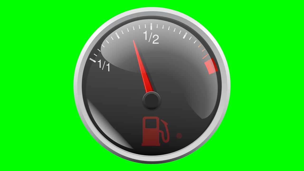 연료 척도: 녹색 배경에서 연료 채우기