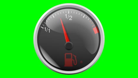 fuel gauge: refuel on green background
