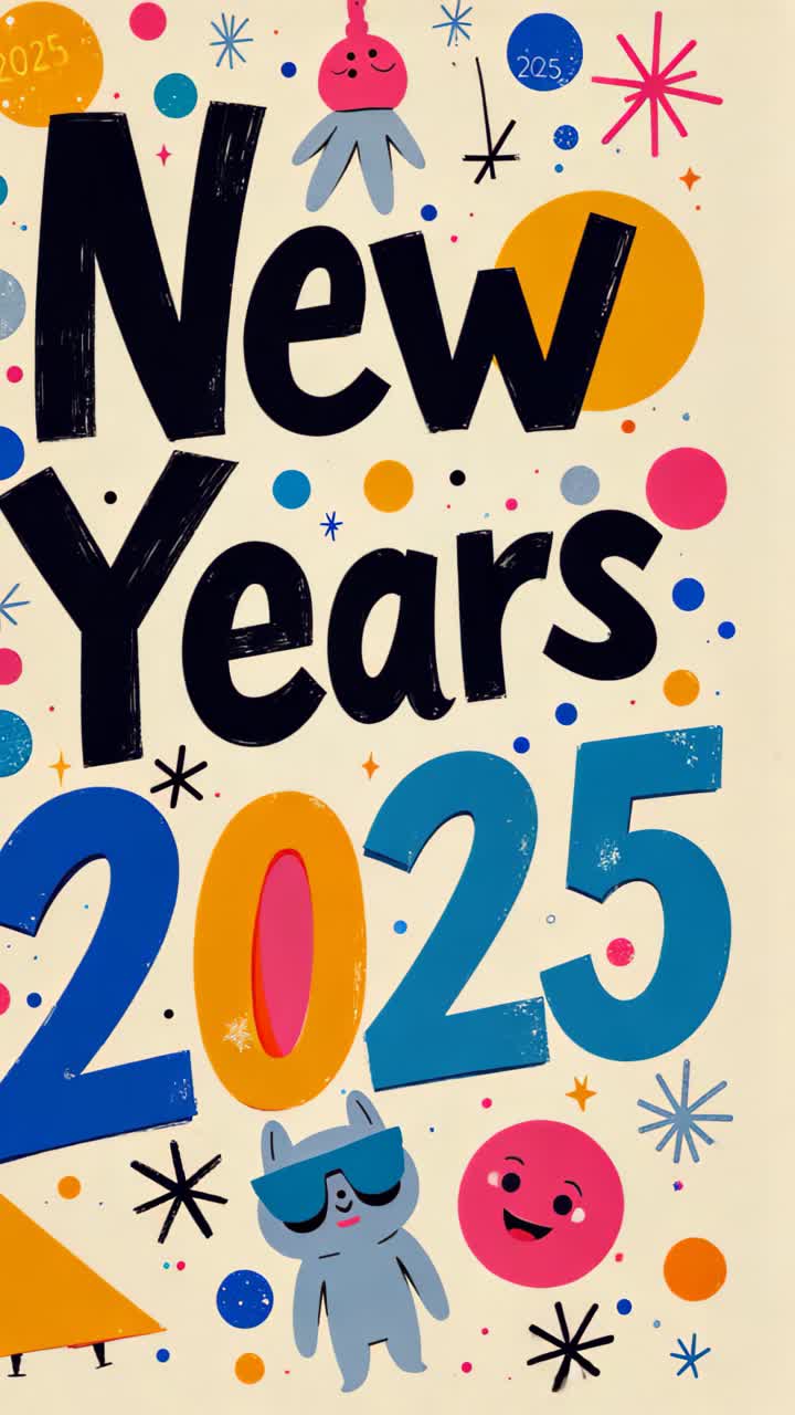 Cute New Year 2025 Graphic Design