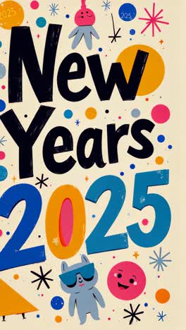 cute new year 2025 graphic design