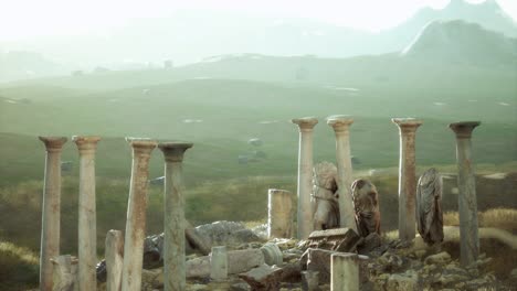 Ruinas-Del-Antiguo-Templo-Romano-Al-Atardecer