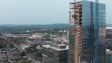 glass highrise skyscraper under construction