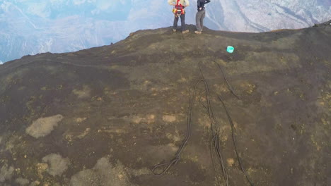 An-excellent-aerial-over-the-Cape-Verde-volcano-with-two-explorers-watching