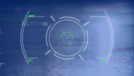 Animation-of-data-processing-with-scope-scanning-and-interference-over-sea