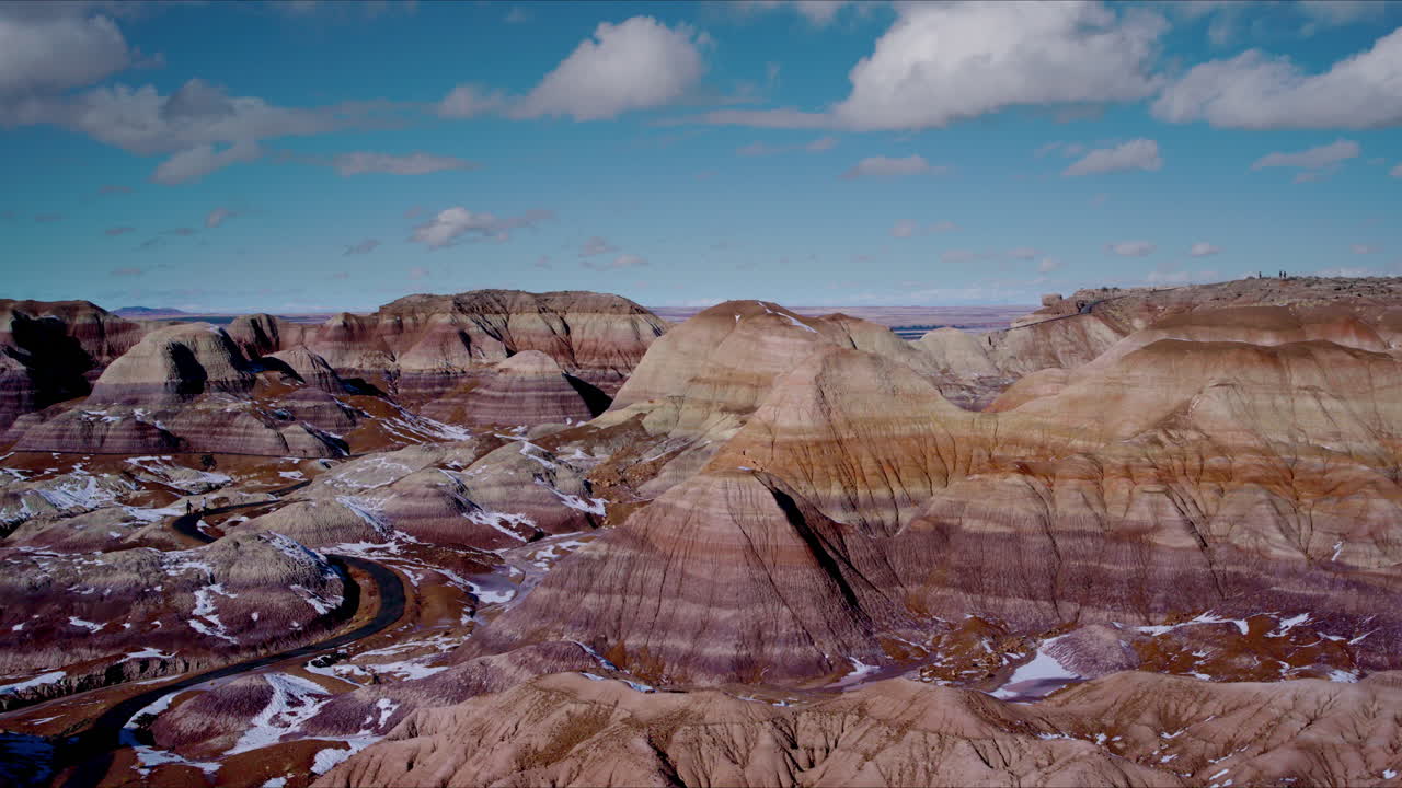 A pan across painted desert in Arizona