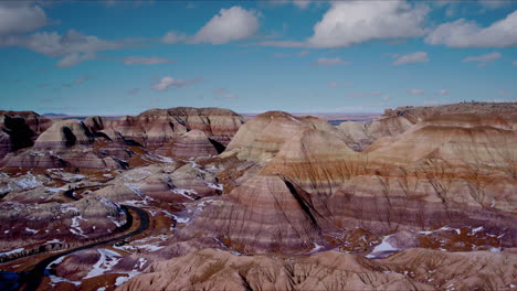 a pan across painted desert in arizona