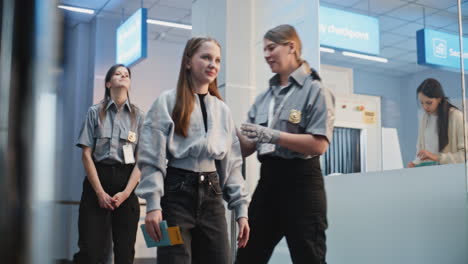 airport security check of a teenager