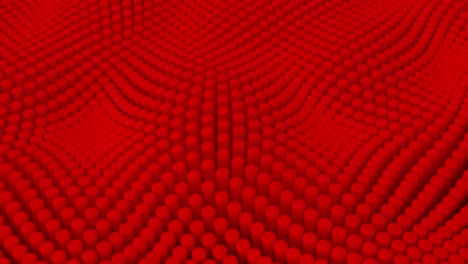 fondo rojo abstracto con cilindros. azulejos redondos de cerámica. patrón de geometría. células aleatorias. superficie poligonal brillante. abstracción futurista. animación 3d de bucle sin costuras de 4k