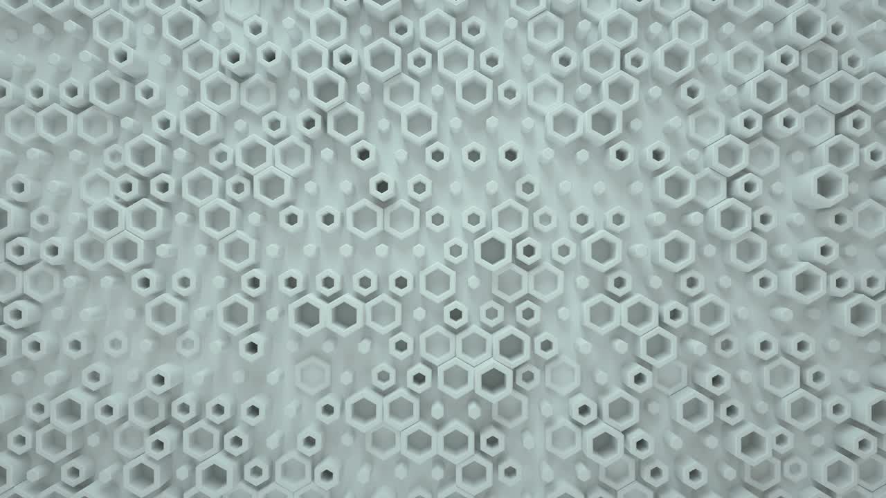 formas hexagonales blancas bucle sin costuras animación de renderizado 3d