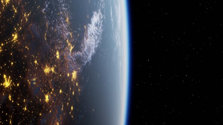 Earth from space at night