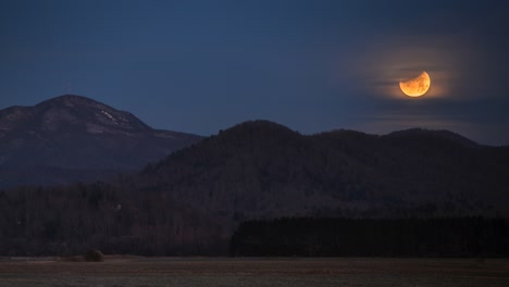 moon over asheville blue ridge mountains north carolina