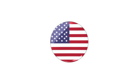 animation of american flag moving over white background