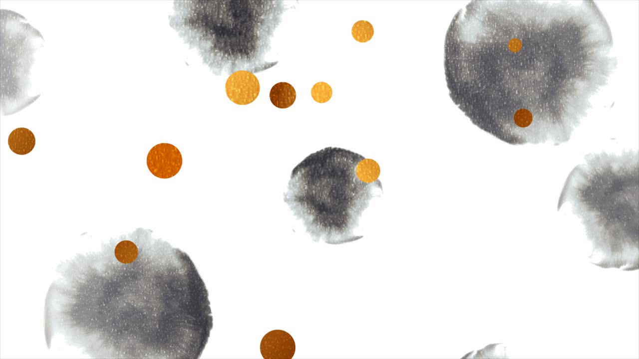 Sfondo animato grunge astratto con cerchi di pittura ad acquerello