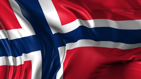 hermosa animación en 3d de la bandera de noruega en modo de bucle