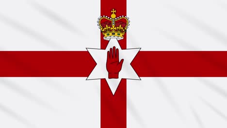 bandera de irlanda del norte agitando el fondo de tela, bucle