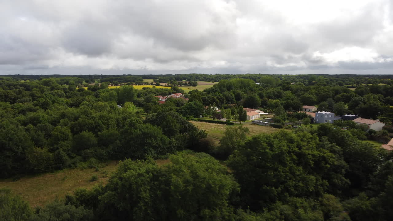 Talmont Saint Hilaire green and lush countryside, Aerial panoramic view
