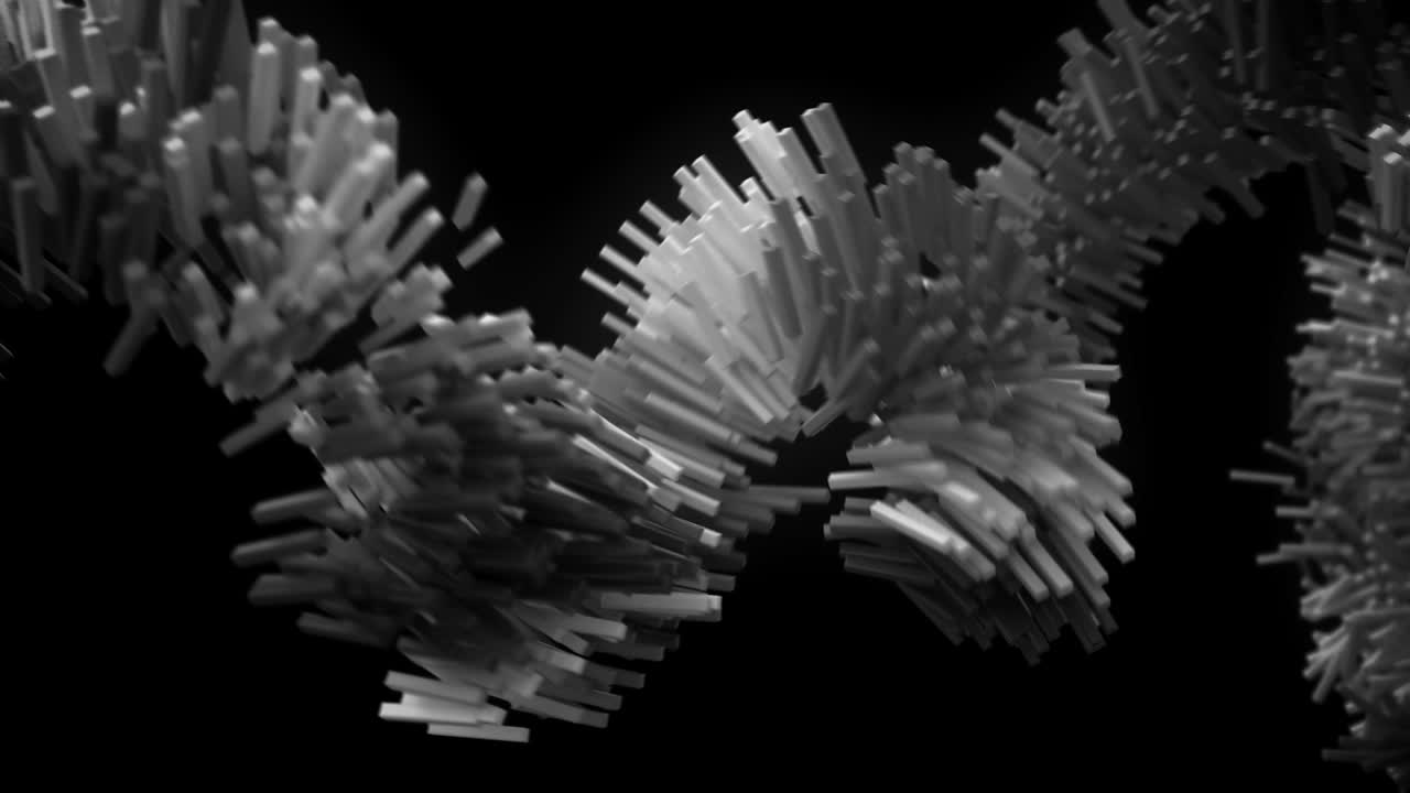 animación 3d que representa bloques de datos que fluyen en una red.