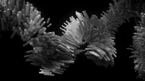 animación 3d que representa bloques de datos que fluyen en una red.